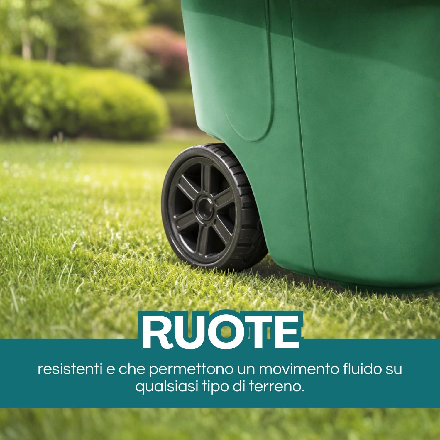 Paluplus Trolley da Giardino Verde con Maniglia da 60 Litri, misura 49x58x87 cm, Carrello con Ruote Portatutto, Praticità e Resistenza per i Tuoi Lavori all'Aperto -912F