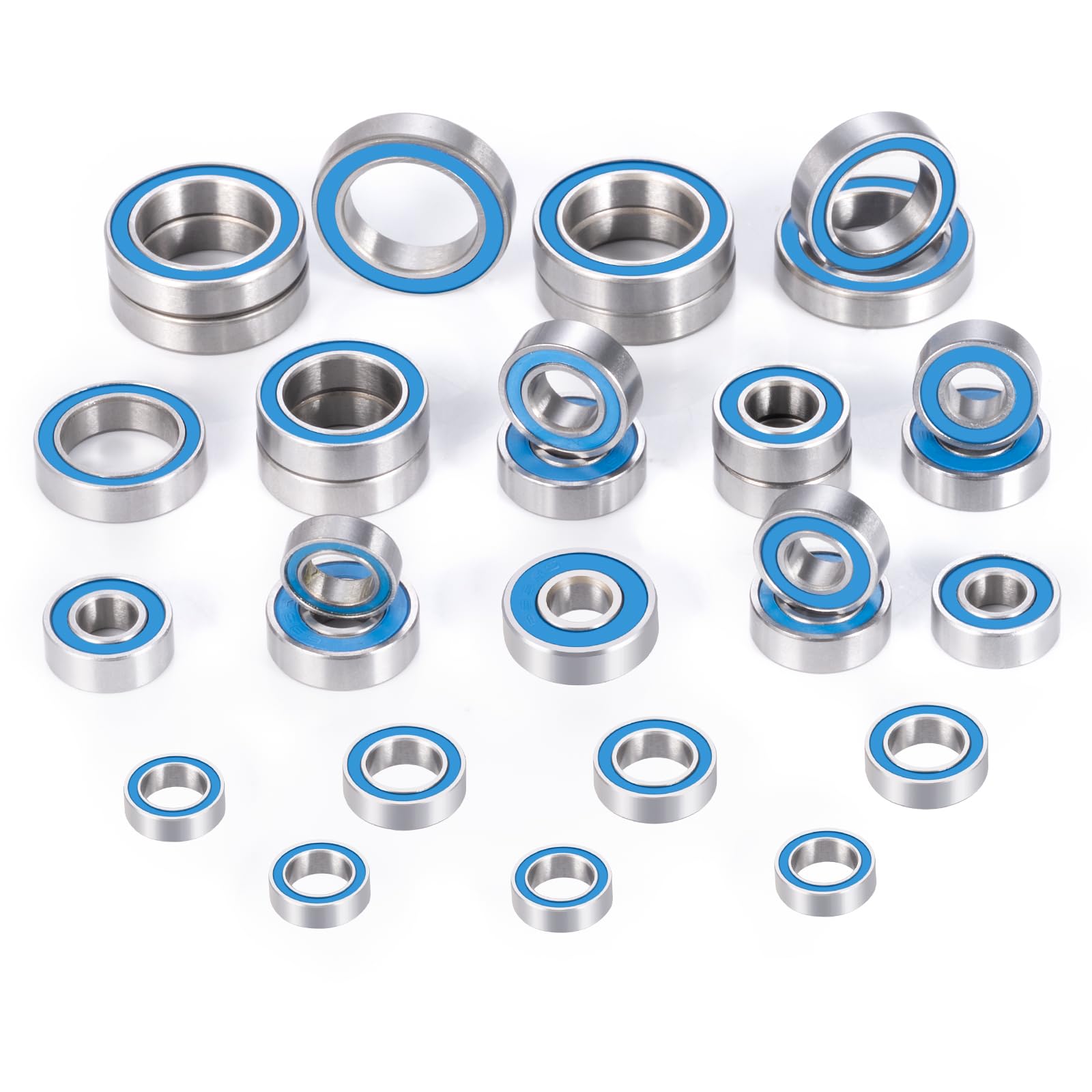BRKRC 30pcs Blue Rubber Sealed Precision Bearing Kit for Losi Lasernut U4 Tenacity DB Pro Tenacity MT/SCT/Truggy Upgrade Parts