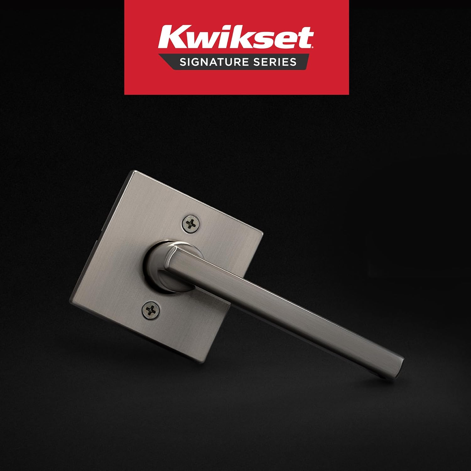 kwikset halifax dummy door handle, single sided lever for closets, french double doors, and pantry, satin nickel non-turning reversible interior push/pull lever, with microban protection satin nickel 1 pack dummy