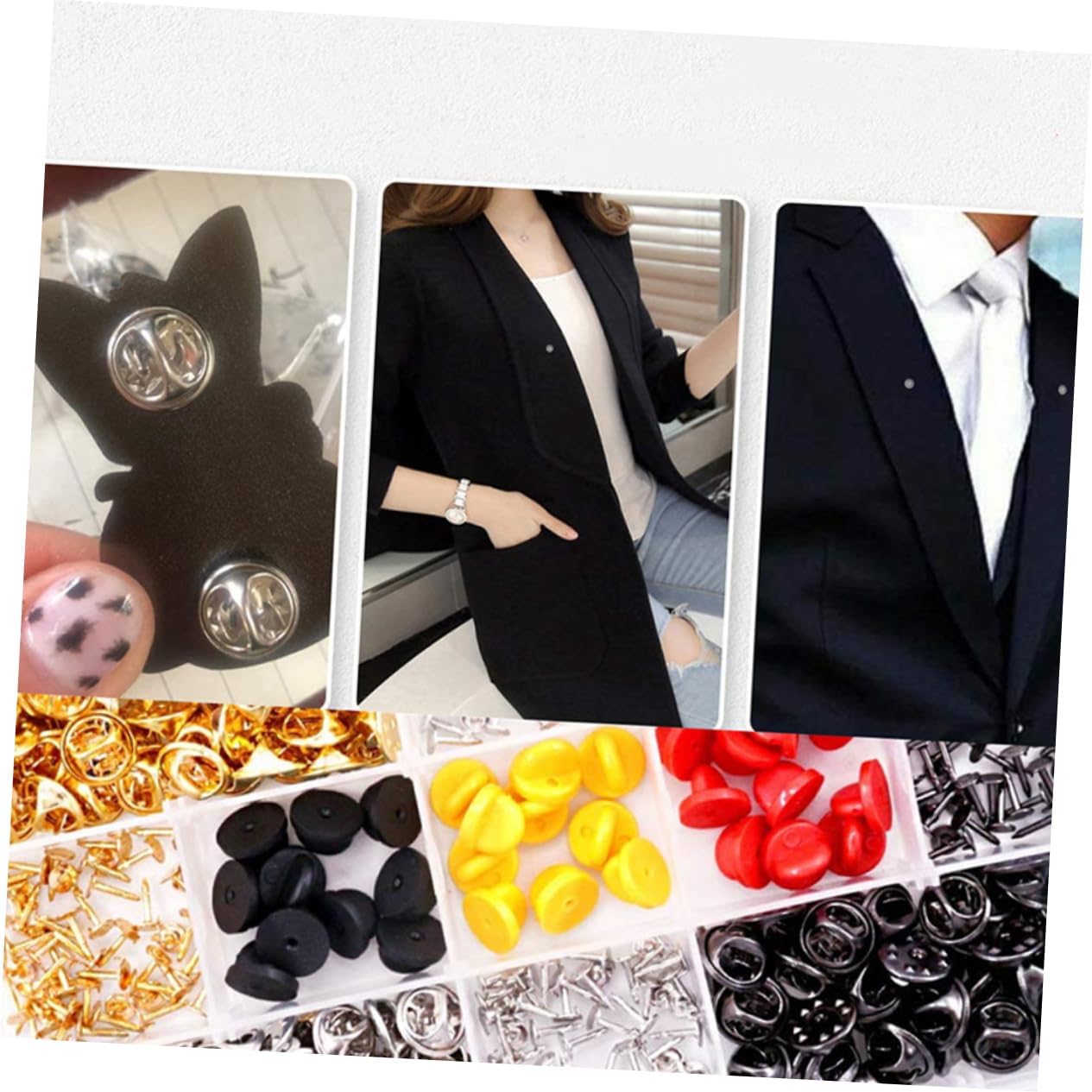 430pcs Multipurpose Pin Back Fastener Set for Badges and Name Tags