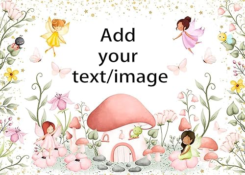 Miniatura 7 de Avezano Telón de fondo de cumpleaños de hadas, elfo, hongo, hada, decoración de fiesta de cumpleaños, jardín de mariposas, fondo floral para niños y