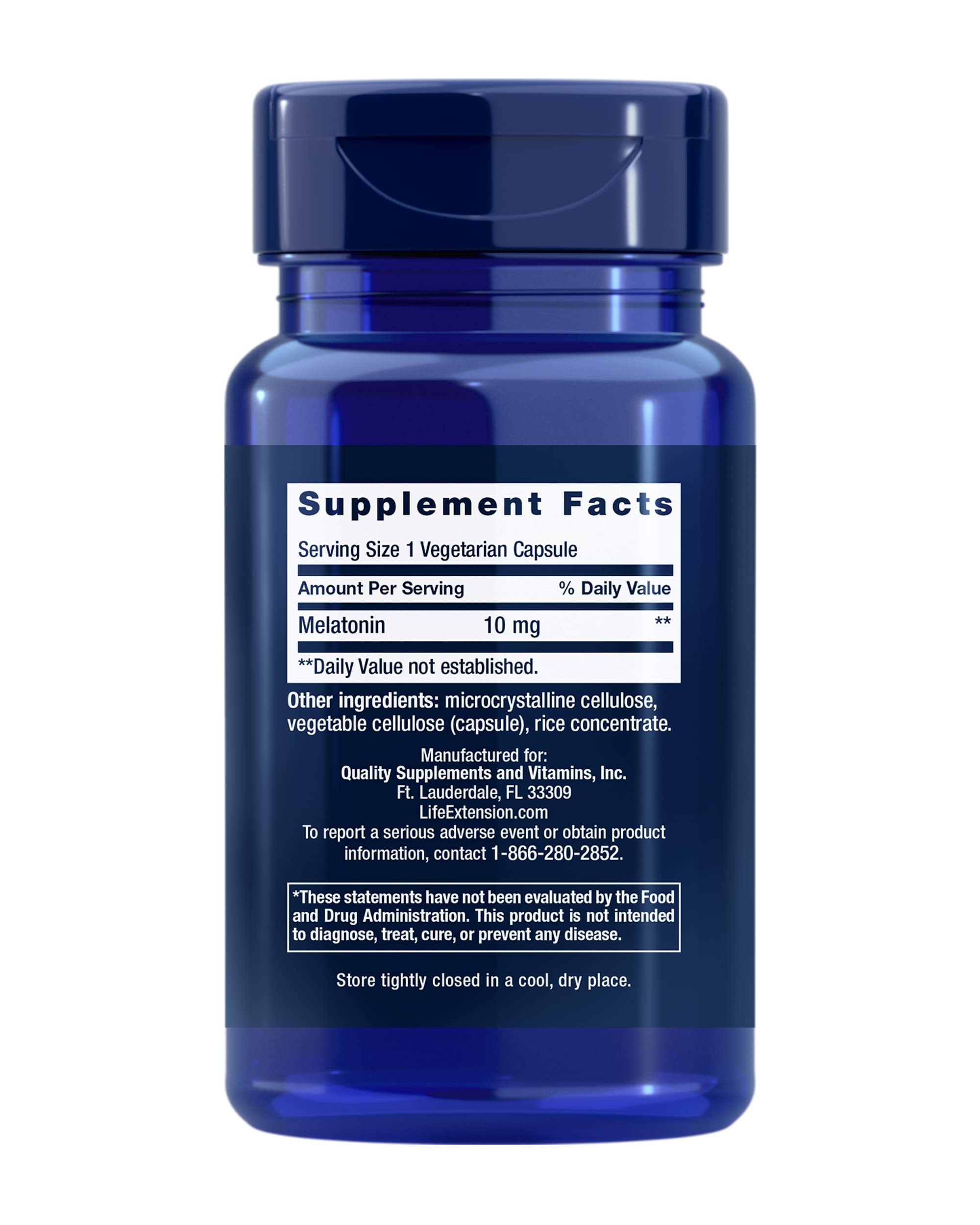 Life Extension Melatonin, 10 mg, Highest Dosage, 60 Capsules — Amazon image 2