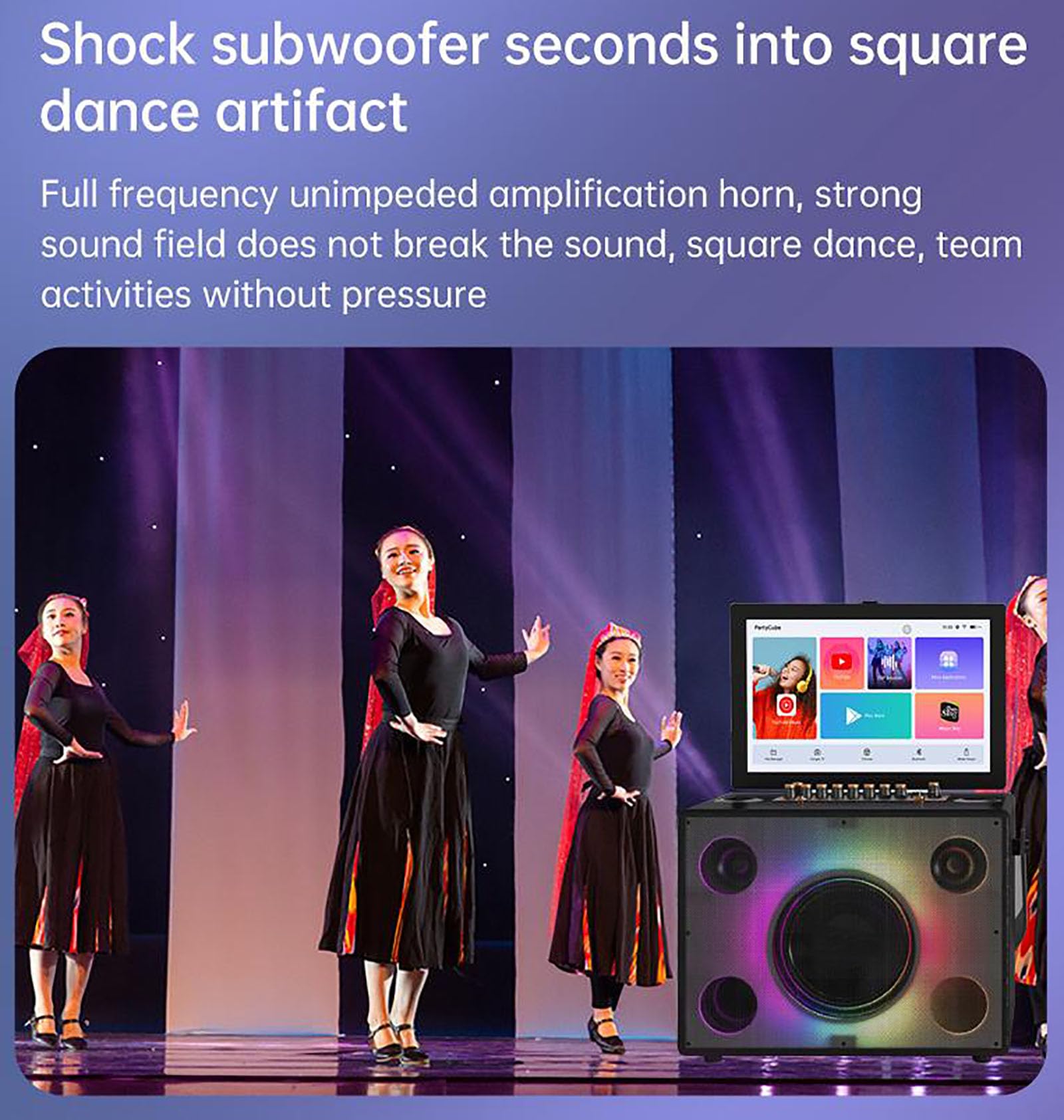 Dispositivo Karaoke Professionale, Altoparlante Karaoke Senza Fili con Touch Screen da 14,1", Supporta il Controllo dell'App del Telefono e Schermo Rotante, Supporta il Doppio Design e Facile da Rip