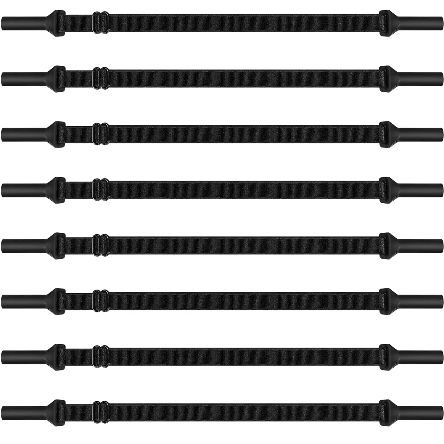 MEMOFYND 8 correas ajustables para gafas, accesorios para gafas, cadena para gafas de sol, correa para gafas deportivas, soporte universal para gafas (negro), Negro , 33,5 * 1 cm