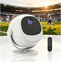 Mini projetor 1080p, suporte 4K com WiFi6 e BT5.2, projetor Full HD de aplicativos integrados, foco automático e Keystone compatível com celular, PC, etc. Ideal para desfrutar de jogos de futebol