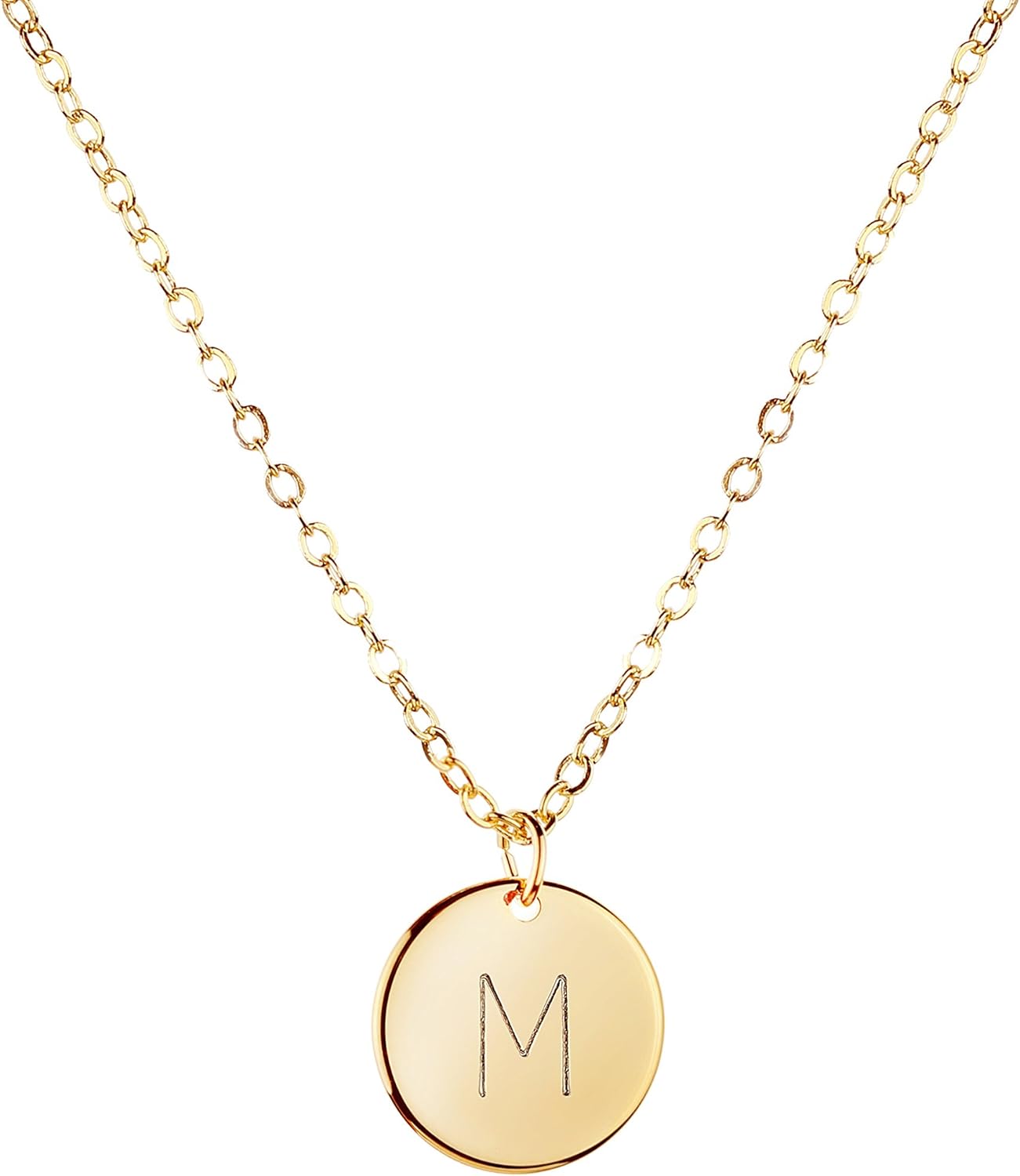 MignonandMignon Gold Initial Necklace Initial Disc Necklace Mothers Day Gift Bridesmaid Jewelry Gift for Her