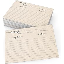 321Done Recipe Cards - Set of 50 Large Double-Sided Thick 4x6 Blank Recipe Cards, Rustic Tan Kraft Script Design for Bridal Shower & Wedding Gift, Made in USA