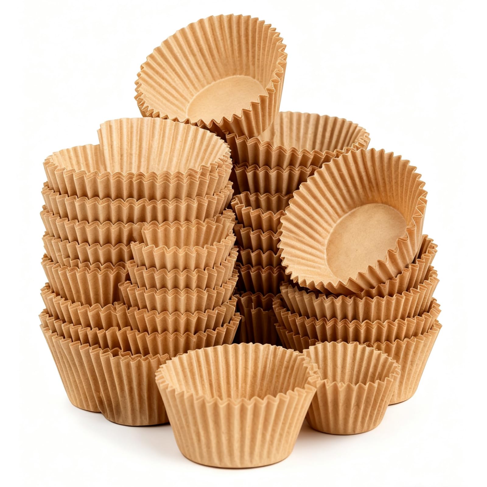 White Standard Natural Cupcake Cases for Baking (200, Brown)