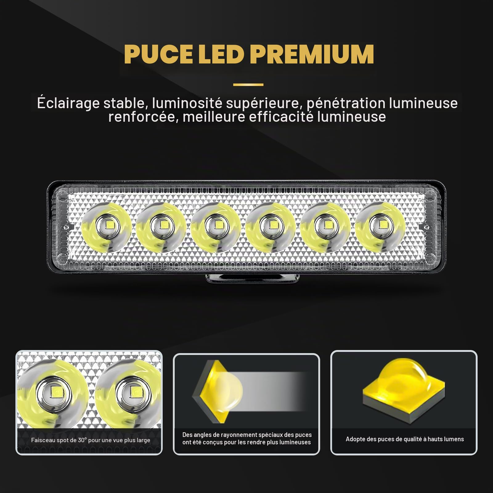 SKYWORLD 4 Pcs Led Phare 15 cm 6 Pouces 18W Mini Phare de Travail | Longue Portee Phare Led, Spot Feux de Travail Lampe 12V 24V Hors route pour 4x4 Offroad Voiture Vehicule Camion Tracteur SUV