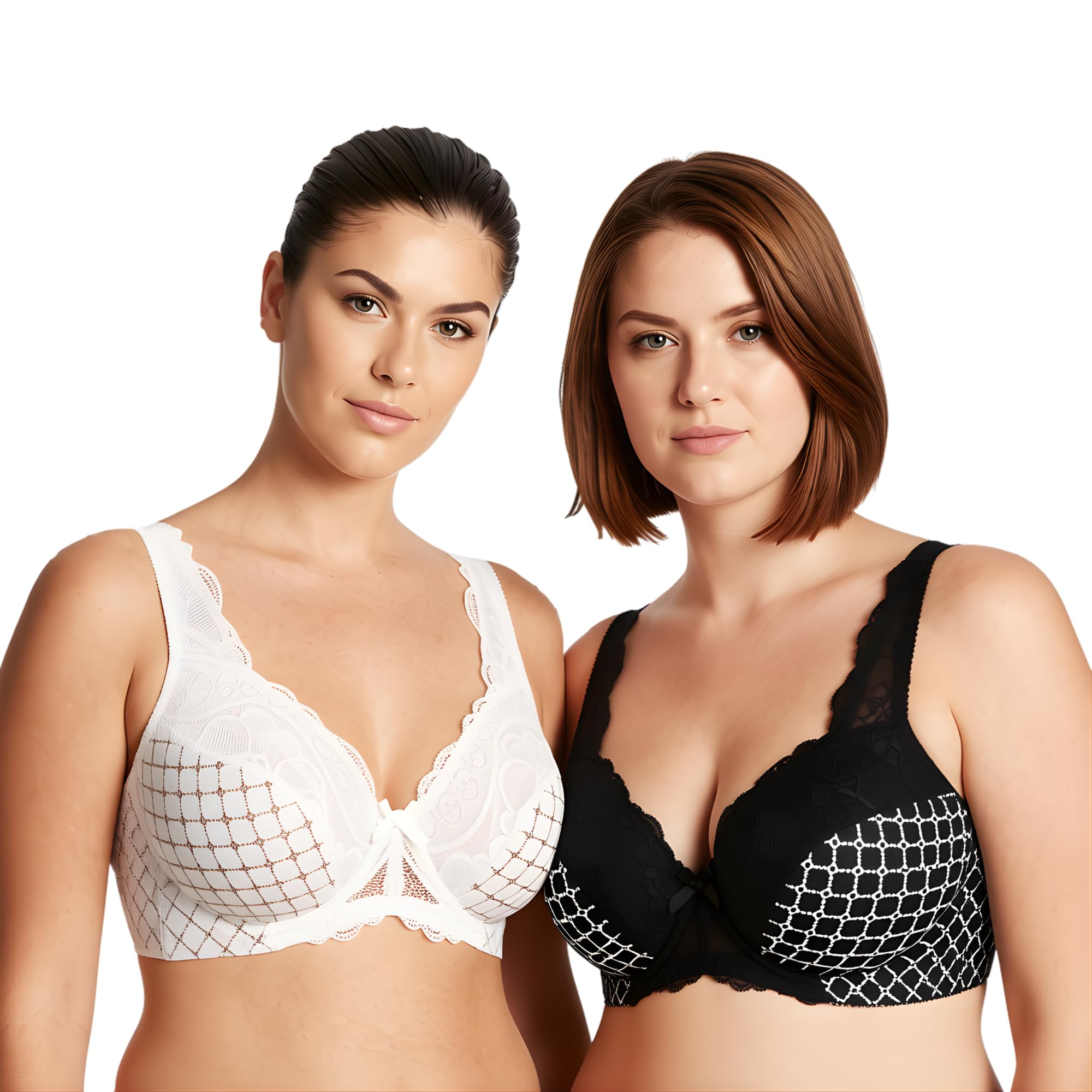 Curve Muse Damen Minimizer BH Ungefüttert Bügel Spitzenstickerei - 2er Pack