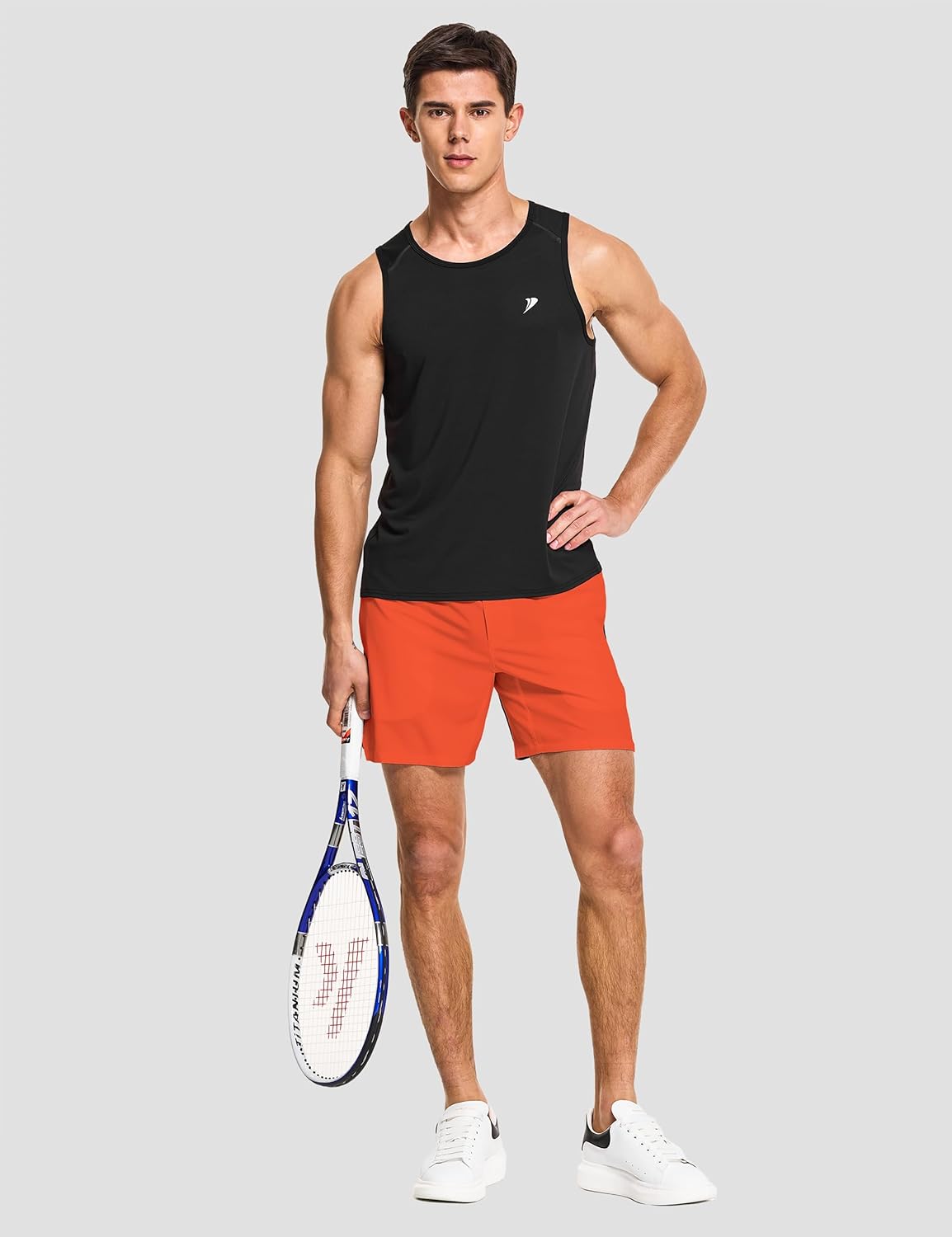 DEMOZU Men's 7 Inch Running Athletic Shorts Quick Dry Tennis Workout Gym Sports Shorts with Pockets