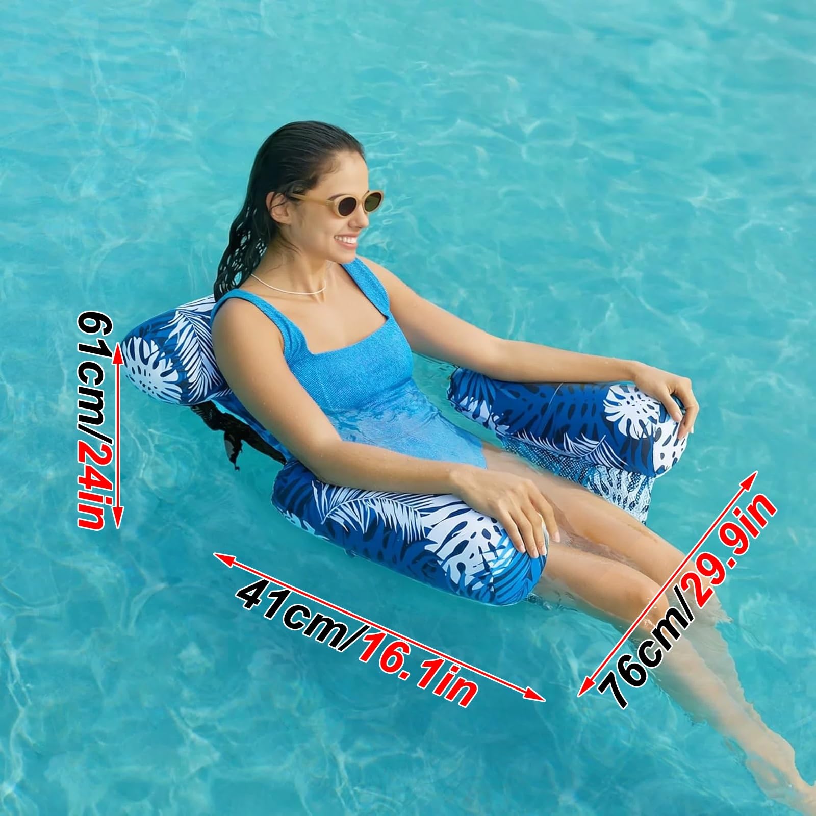 Bouée Piscine, Fauteuil Gonflable Piscine | Appui-tête Réglable, Léger et Portable, pour S'amuser Dans L'eau ou À la Plage