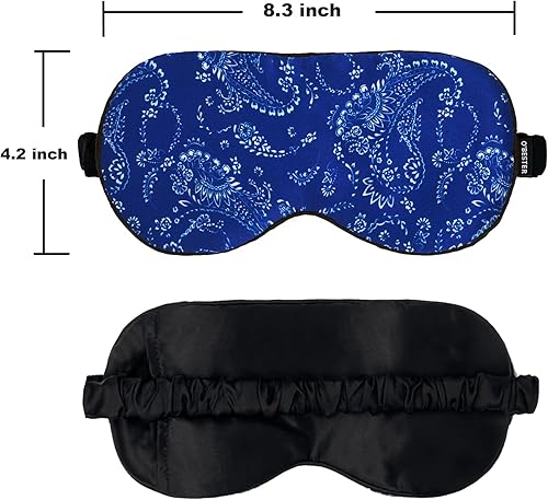Miniatura 5 de O'Bester Máscara para dormir 100% de seda de morera pura 22 Momme, relleno de 100% seda de morera, correa ajustable de seda que envuelve la seda,
