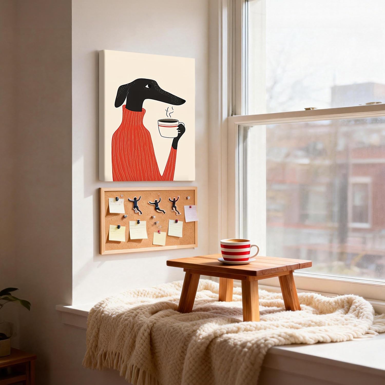 LYYGLYY 2Pcs Framed Funny Coffee Wall Art, Modern Minimalist Creative Canvas Printed Wall Decor, Vintage Abstract Poster Artwork for Kitchen, Living Room, Coffee Bar, Home Bar 12×16 Inches