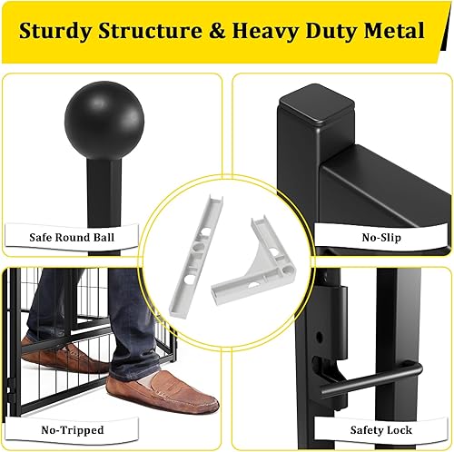 Miniatura 5 de Mino Kesper Bolígrafos de metal para perros pequeños en interiores y exteriores, resistentes corralitos para cachorros con puerta de paseo, 6