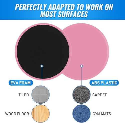 Miniatura 28 de Wettarn 24 unidades de deslizadores de núcleo para entrenar ejercicio abdominal, discos deslizantes de entrenamiento de doble cara, deslizadores