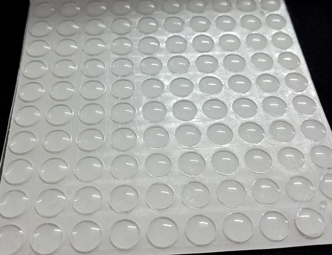 Oripo 100pcs Self-adhesive Clear Rubber Feet Small Sound Dampening Door Bumpers 5/16"*1/16"(8mm*1.5mm)
