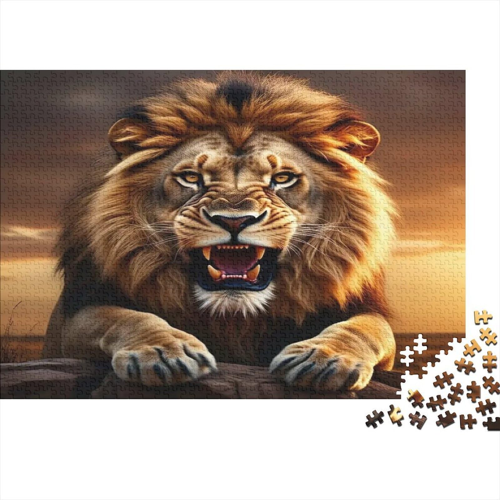 Puzle de león de 1000 piezas: rompecabezas de 70x50 cm para casa 8