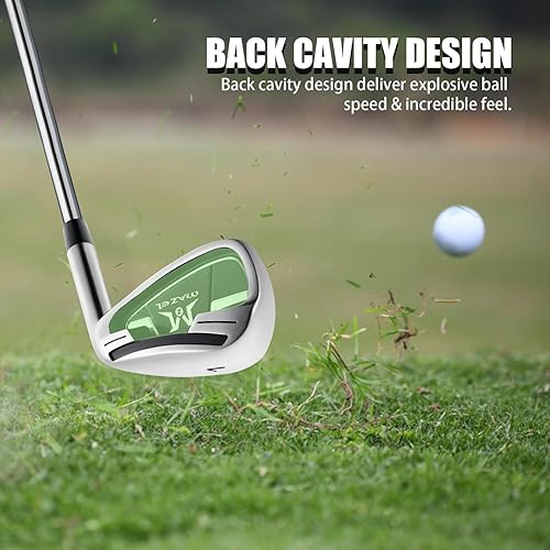 Miniatura 4 de MAZEL Hierro individual de golf 1,2,3,4,5,6,7,8,9, cuña de lanzamiento, cuña de arena con ejes de acero para golfistas diestros