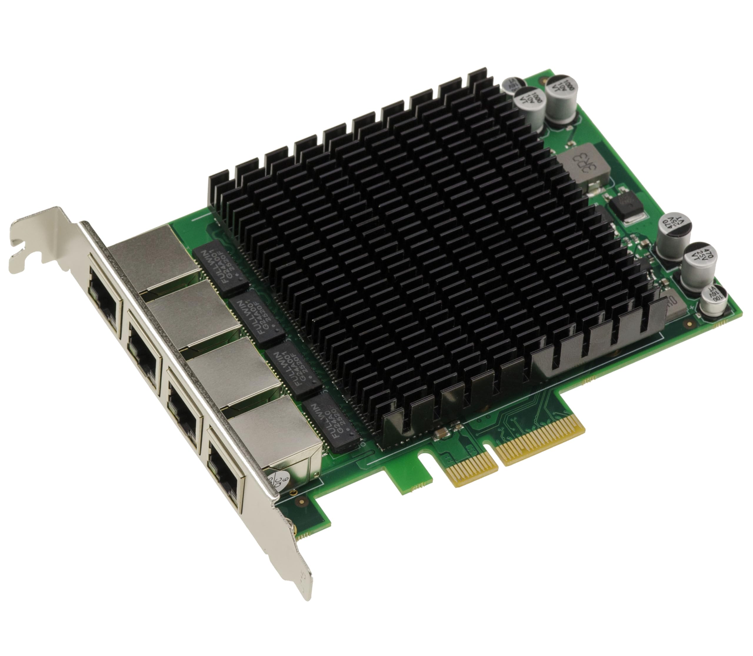 KALEA-INFORMATIQUE Scheda di rete PCIe x4 industriale a 4 porte RJ45 LAN GIGABIT ETHERNET 10 100 1000 con chipset quad Intel I82574 e ponte PLX PEX8608 20Gbps