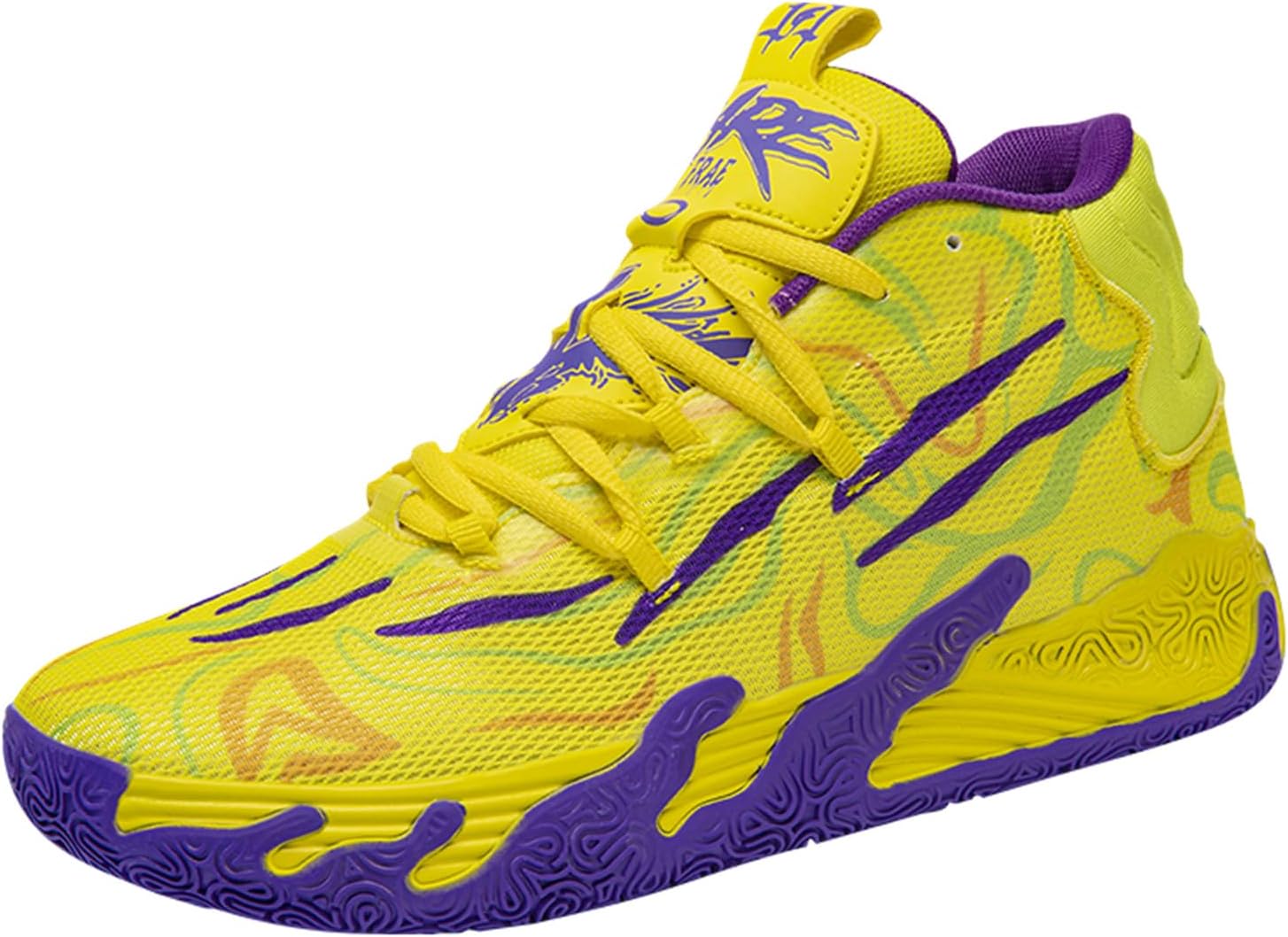 Men's Lace Up High Top Basketball Shoes Chinese Style Breathable Non Slip Outdoor Sneakers Cushioning Workout Shoes for Fitness Training Athletic