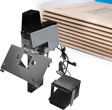 Electric Stapler, Saddle Stitcher, 10mm Depth, with Safety Foot Pedal, Multi-Machine Continuous Binding, Adjustable Intensity 1-9 Levels, 2-30 Sheets,A
