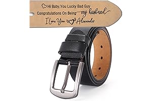 Engraved Belt for Husband: Personalized Leather Belt with Sentimental Engraving