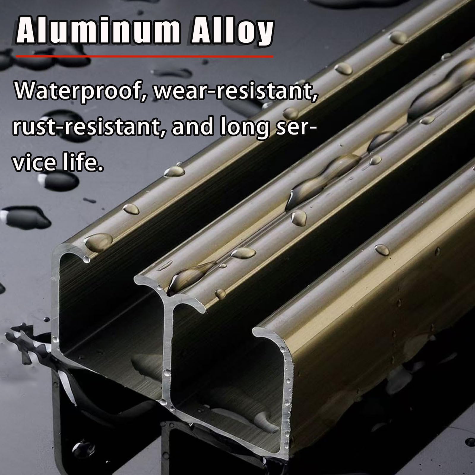 Kit de rieles y herrajes para puerta corredera de aluminio resistente para puertas dobles, sistema de riel de puerta de granero de bolsillo para armarios, armarios y puertas de cristal
