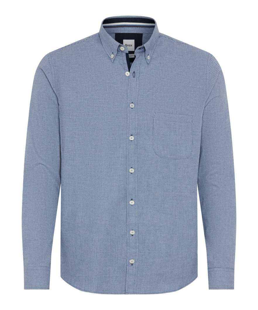 Camisa Hombre BRAX Light Flanell en algodón suave gris m 5
