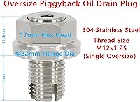 Vista 3 de M12.1-0.049 x 0.591 in Tapón de drenaje de aceite de gran tamaño, kit de reparación de rosca de bandeja de aceite autorroscante de acero inoxidable