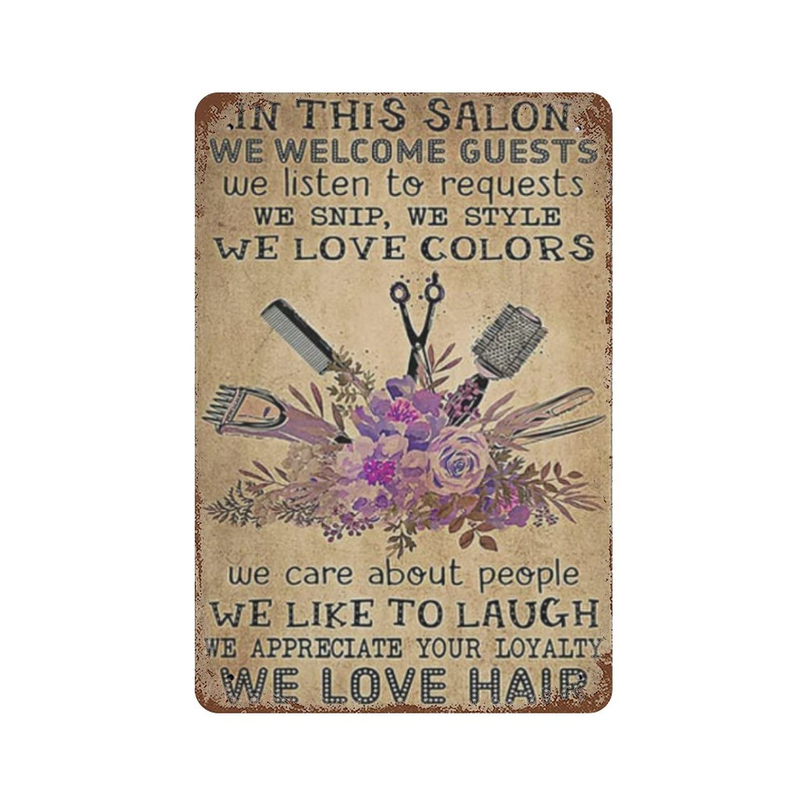 Bioprocess Tinsignc4319 Hairdresser We Love Hair Home Decorations Funny Novelty Wall Decor Poster Metal Sign 8X12 Inches