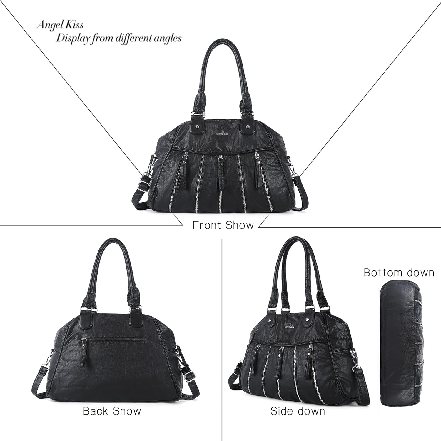 Angel Kiss Purses for Women Trendy Soft Shoulder Purses and Handbags Hobo Bags - Image 4