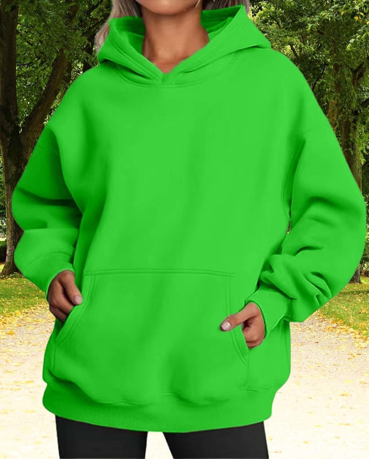 Womens Hooded Pullover Sweater Fashion Casual Loose Version With Pockets Spring And Autumn Hooded Sweater - Image 2