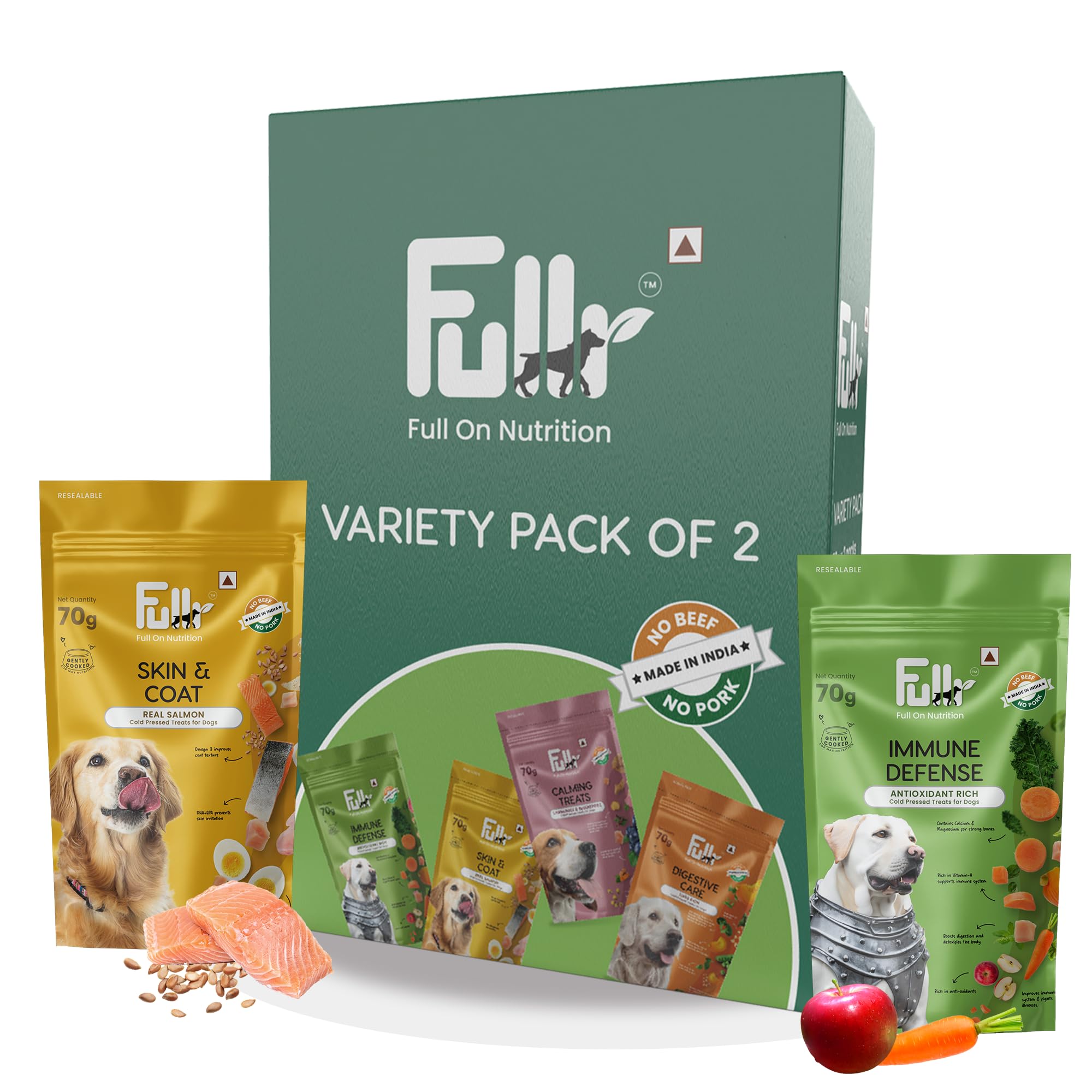 Fullr Healthy Dog Biscuits Pack of 2, Skin & Coat + Immune Defense, Dog Treats for All Breeds, Total 140 gm (B0CTT49Y58) Amazon Price History, Amazon Price Tracker
