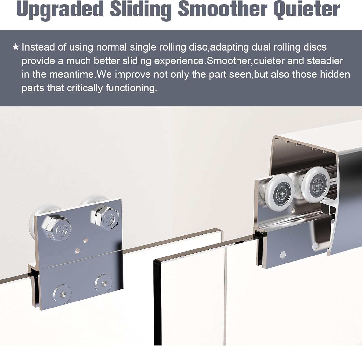 56"-60" W*70" H Semi-Frameless Double Sliding Shower Door Bypass Shower Door 1/4" (6mm) Thick SGCC Tempered Glass Door with Explosion-Proof Film Chrome