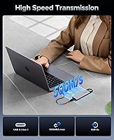 Vista 3 de ORICO SSD externo de 256 GB, velocidad ultrarrápida de 460 MB/s, disco duro externo con diseño de gancho para colgar, Plug & Play, cable USB-C y A 2