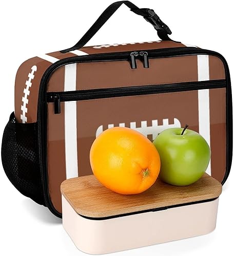 Miniatura 6 de Lonchera reutilizable de fútbol americano, bolsa de almuerzo aislada, bolsa enfriadora, lonchera para comida y alimentos, bolsa de mano para