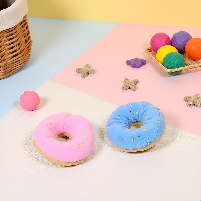 Juguete para perro con forma de dona, set de 3, color aleatorio miniatura 2