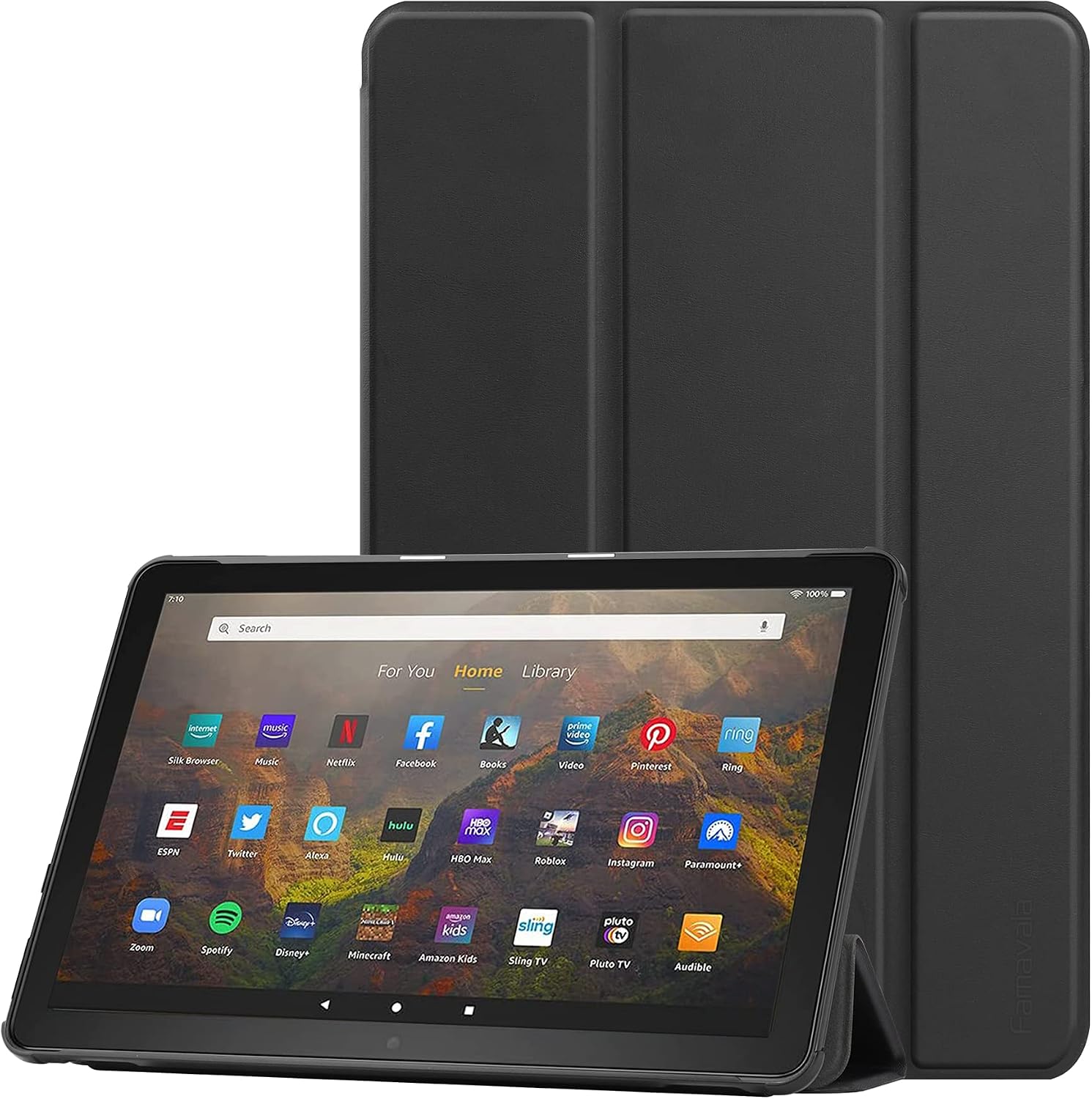 Famavala Shell Case Cover for 10.1" All-New Fire HD 10 / Fire HD 10 Plus Tablet [11th Generation, 2021 Release] (Black)