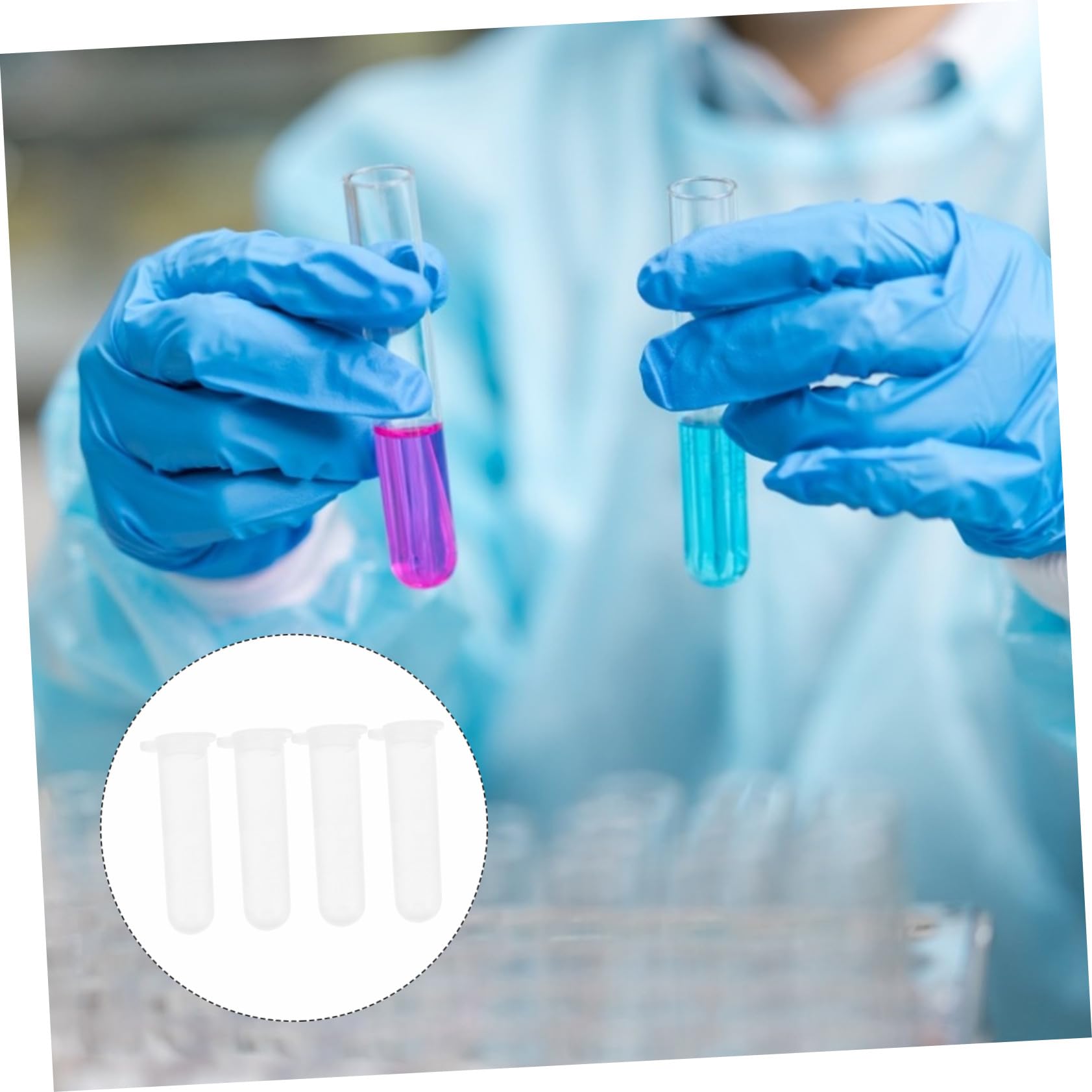 Hemobllo 300pezzi Provette da Centrifuga in Pe Trasparenti Provette per Laboratorio Fiale per Esperimenti di Centrifuga
