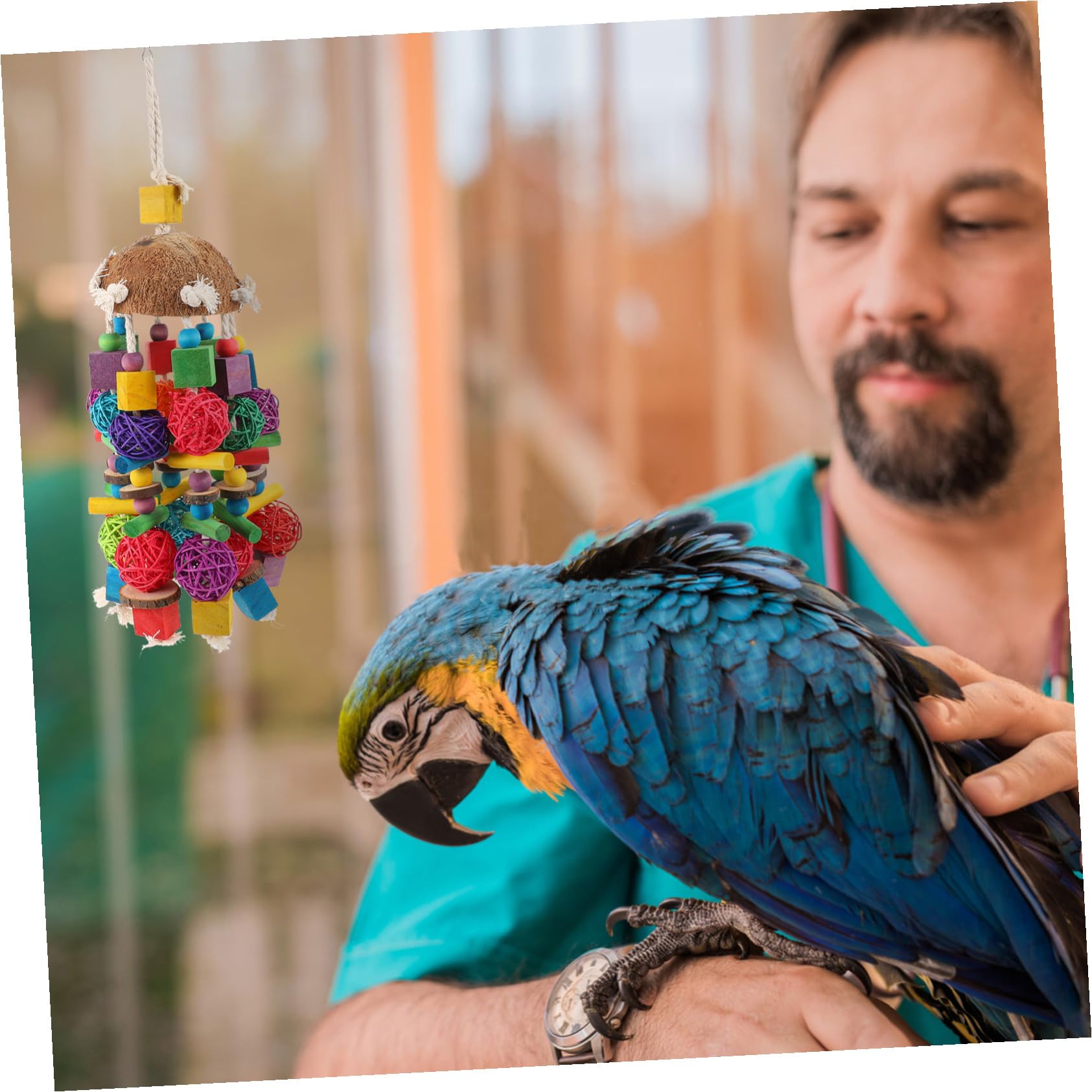 SOIMISS 1stücke Vogelspielzeug Aus Holz Zum Aufhängen Für Käfigvögel Beißspielzeug Zum Reißen Für Papageien Haustierspielzeug Zum Kauen Und Spielen