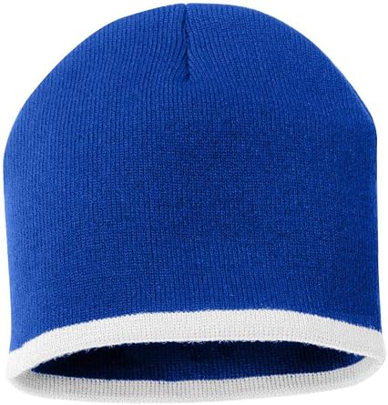 Sportsman 8 Bottom-Striped Knit Beanie One Size Royal/White
