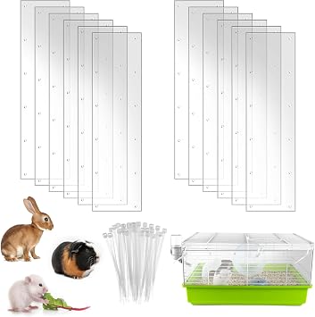12 Pcs 14" x 4.5" Pet Cage Edge Liner PVC Clear Urine Guard Side Lining Cage Accessories for Rabbit Ferret Hamster Rat Critter Nation