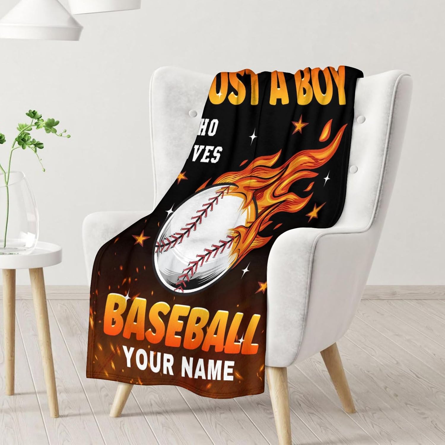 Personalized Baseball Gifts for Boys 8-12 - Baseball Lovers Blanket Gifts for Coach - 40 x 50 Inches Black Funny Flannel Throw Blanket Stuff for Sofa, Couch