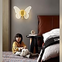 Vista 4 de Chrasy Lámpara de pared LED de 10 W para interiores, moderno aplique de pared LED, lámpara de pared creativa de mariposa acrílica con base