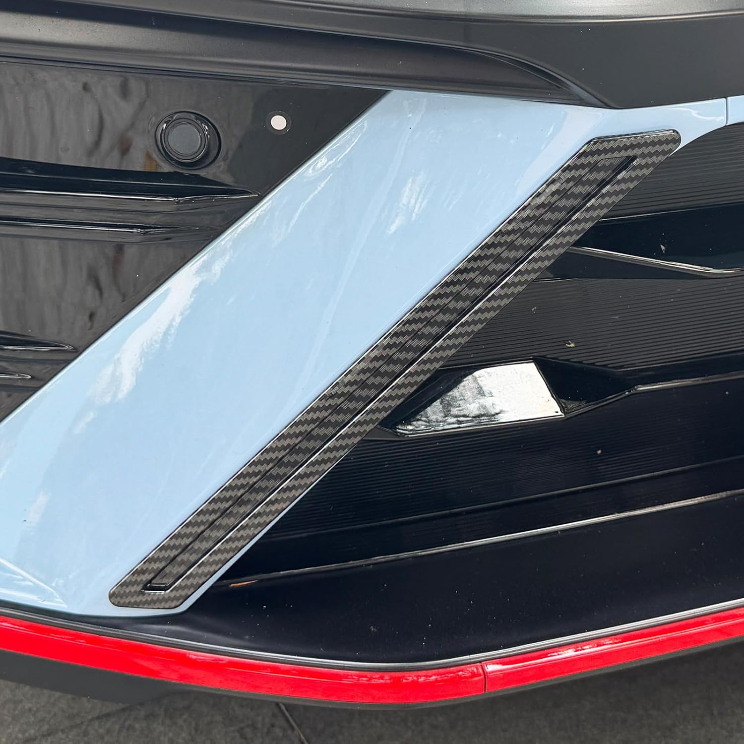 Carbon Fiber Style Front Bumper Cover Trim,Front Bumper Side Frame Cover Compatible with Hyundai Elantra N, N-Line 2024 Accessories