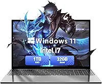 2025 mais recente de 15,6 polegadas, compatível com laptop Windows 11, laptop Core i7-6500U 32GB DDR4 1TB SSD, tela FHD 1080P e teclado retroiluminado, webcam, Mini-HDMI, WiFi 5, Bluetooth, estudo