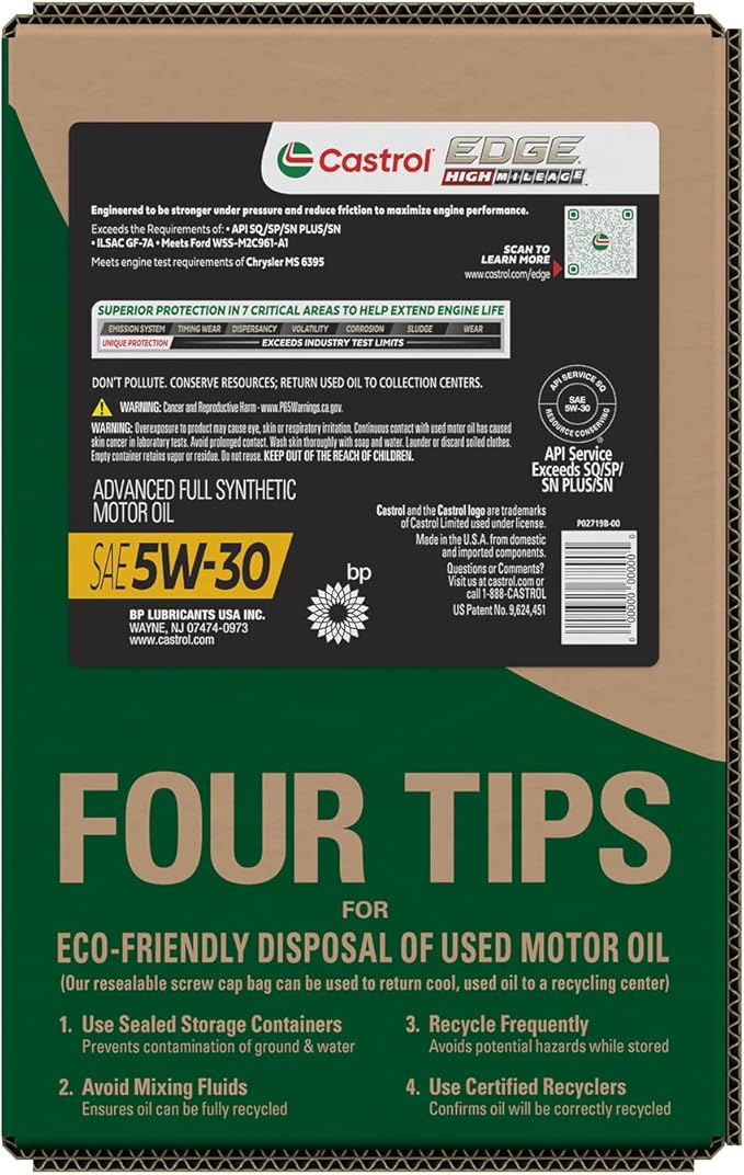 Castrol EDGE High Mileage 5W-30 Aceite de Motor Sintético 6 Cuartos miniatura 3