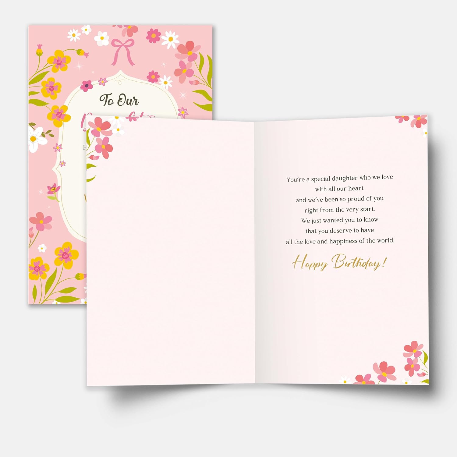Happy Birthday Card for Her, Daughter Birthday Card from Mom and Dad, Bday Cards Gift for Daughter Adult - Image 3