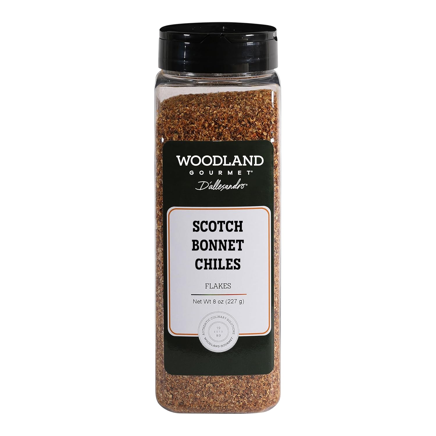 Scotch Bonnet Chile Flakes, 8 oz – Caribbean Hot Pepper Flakes, Very Hot (100,000–350,000 SHU), by Woodland Gourmet